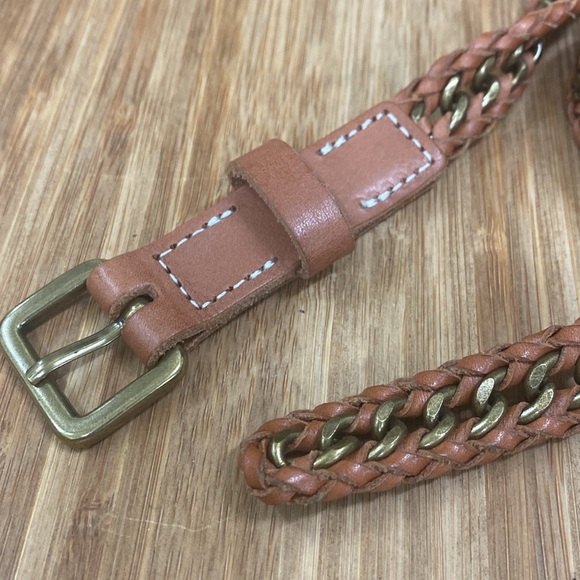 J. Crew braided leather and chain women’s M/L belt - Picture 4 of 4